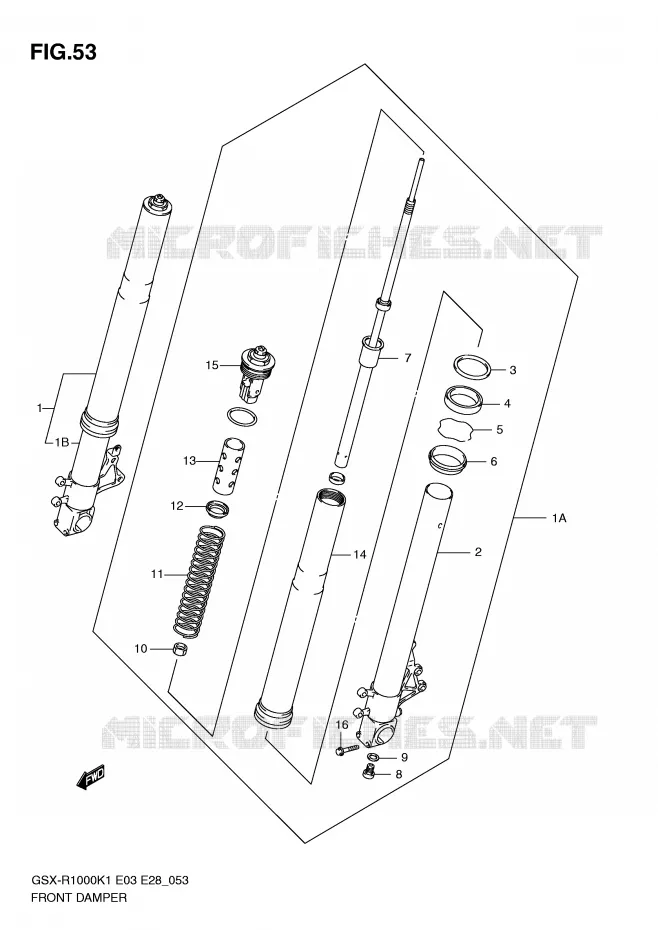 FRONT SCHOKDEMPER Suzuki MOTO 1000 GSX-R 2002  GSX-R1000K2(E3/E28)