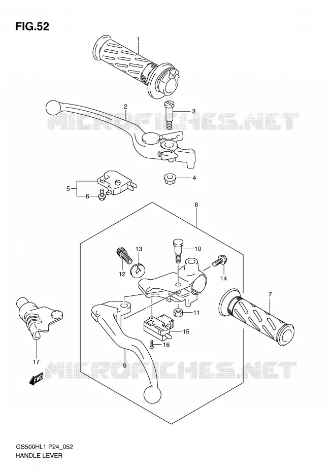 HANDGRIPS - LEVERS Suzuki MOTO 500 GS-F 2011  GS500FHL1(L1)