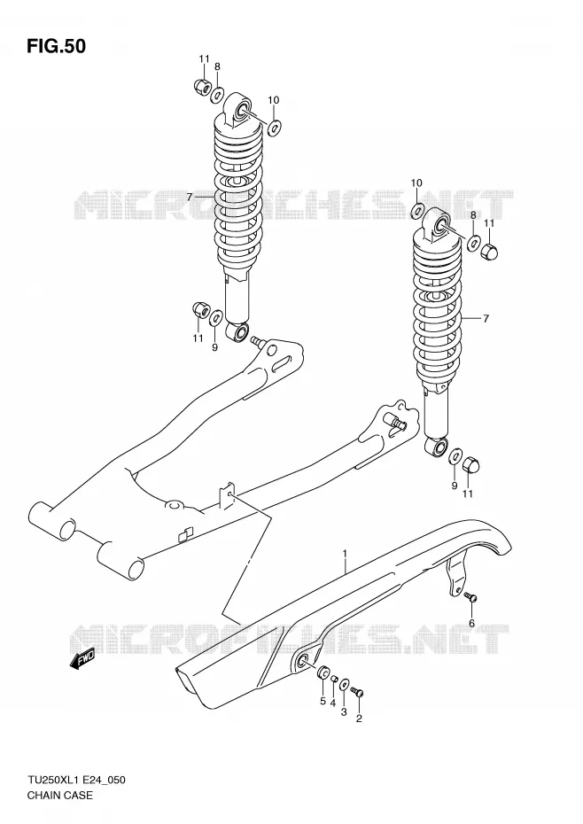 KETTINGKAST Suzuki MOTO 250 TU 2011  TU250XL1(E24)