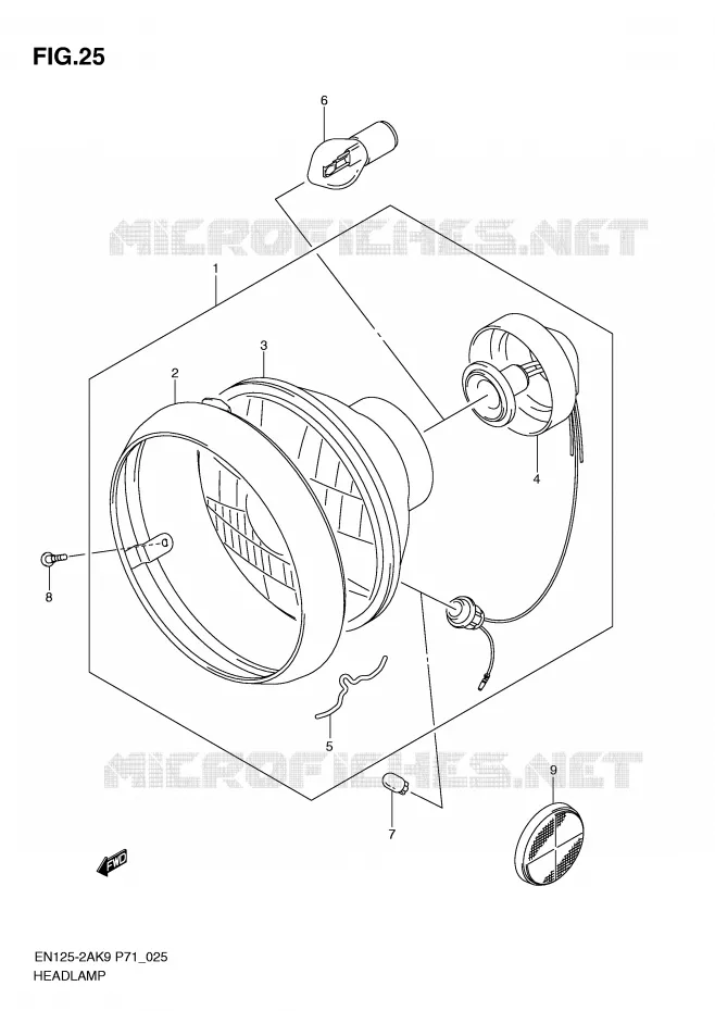 KOPLAMP Suzuki MOTO 125 EN 2009  EN125HUZK9(P71)