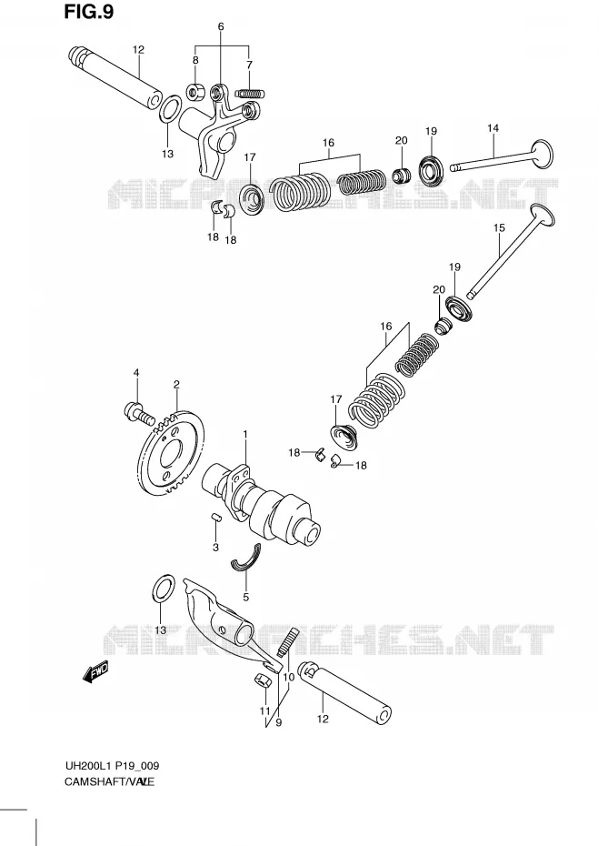 NOKKENAS - VALVES Suzuki SCOOTER 200 BURGMAN 2011  UH200GL1(P19)