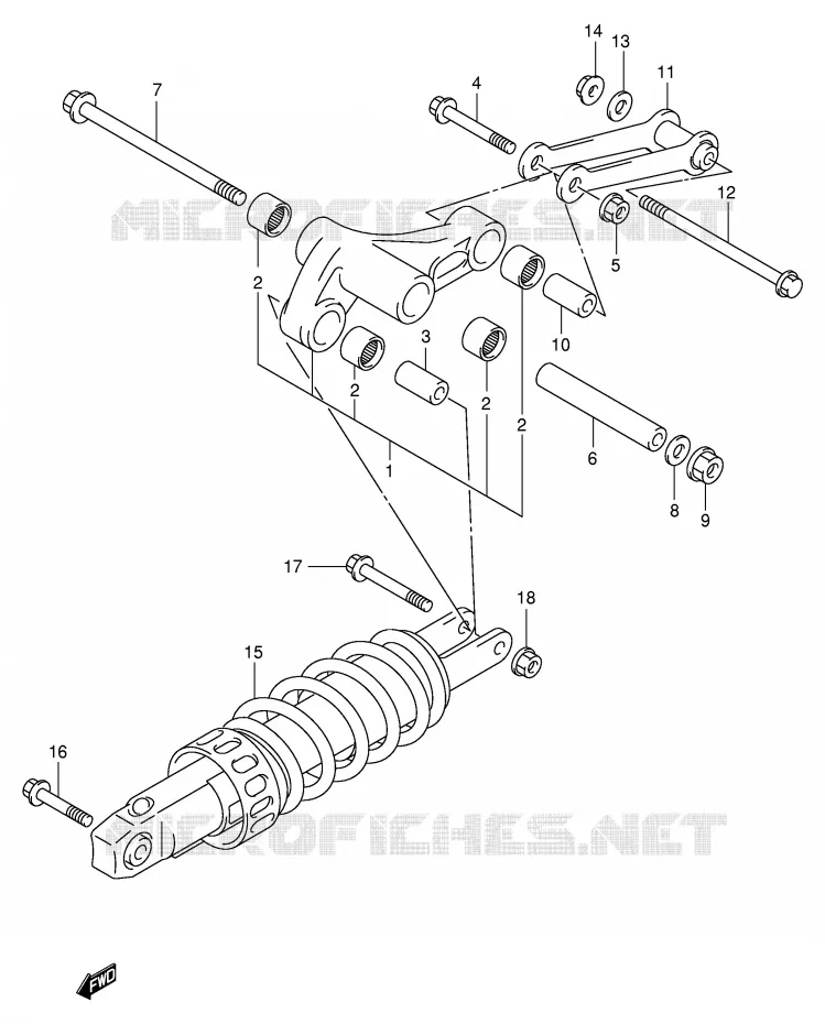 SCHOKBREKER AANEENSCHAKELING (MODELE K1/K2) Suzuki SCOOTER 250 BURGMAN 2002  AN250RK2(E2)
