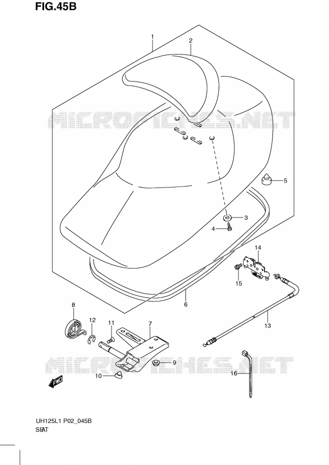 SEAT (MODEL RACING P19) Suzuki SCOOTER 125 BURGMAN 2011  UH125GL1(P2)