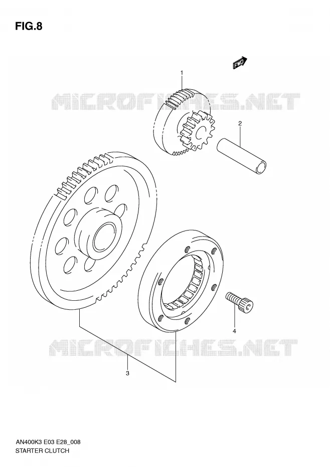 STARTMOTOR CLUTCH Suzuki SCOOTER 400 BURGMAN 2003  AN400K3(E3/E28)