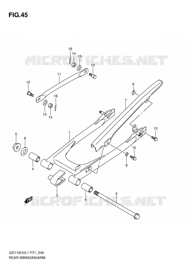 SWINGARM Suzuki MOTO 110 GD 2011  GD110HUL1(P71)