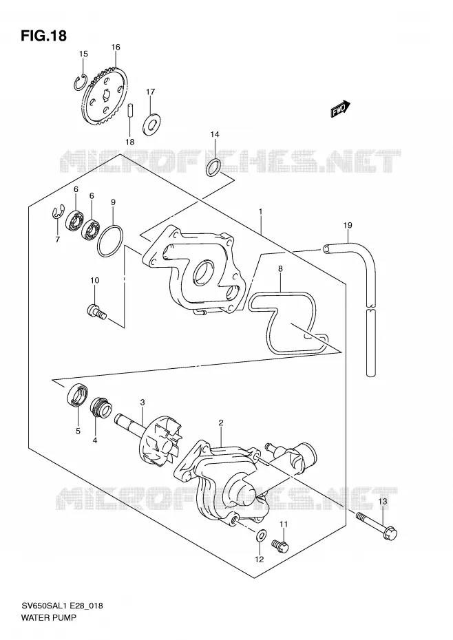 WATERPOMP Suzuki MOTO 650 SV-S 2011  SV650SAL1(E28)