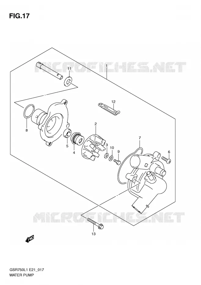 WATERPOMP Suzuki MOTO 750 GSR 2012  GSR750L1(E21)