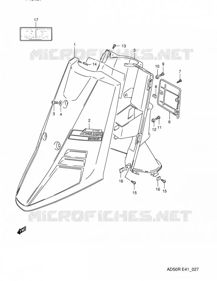 FRONT KUIP (MODELE L E41) Suzuki SCOOTER 60 AD 1994  AD60R