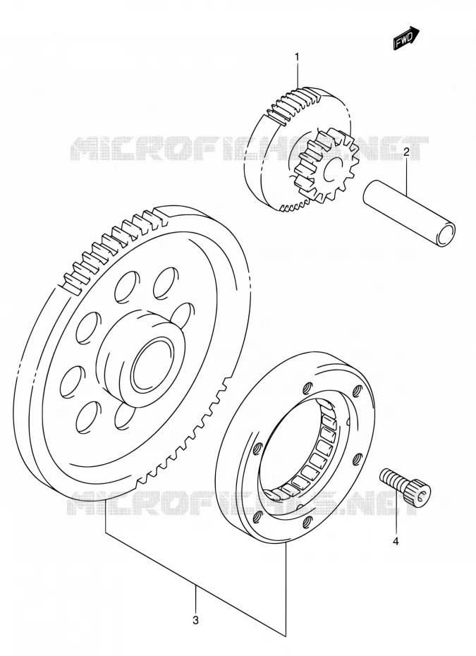 STARTMOTOR CLUTCH Suzuki SCOOTER 400 BURGMAN 2006  AN400 K6 (E02,E19,P37,E54)