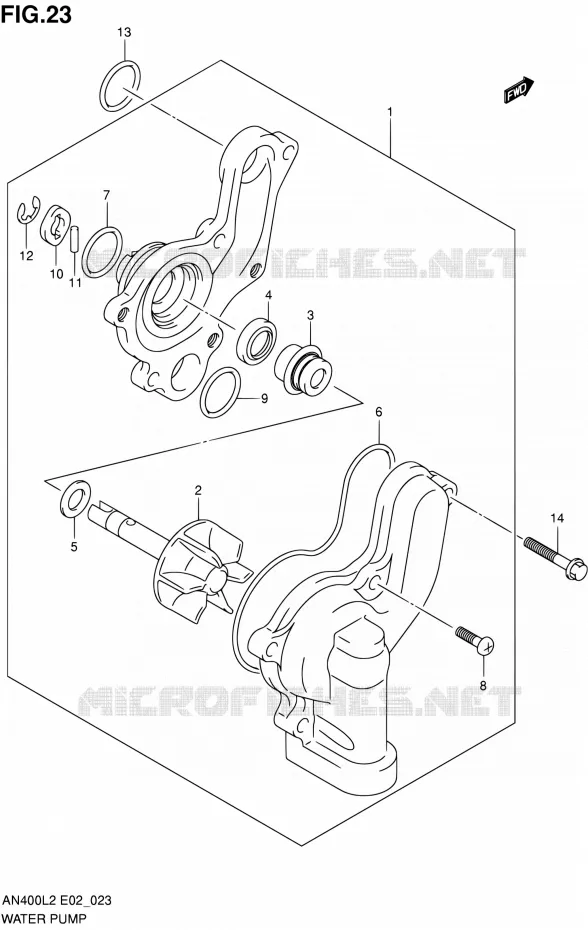 WATERPOMP Suzuki SCOOTER 400 BURGMAN 2012  AN400L2(E02,E19)