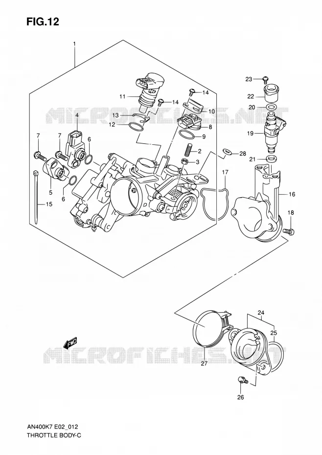 GASKLEPHUIS Suzuki SCOOTER 400 BURGMAN 2010  AN400AL0(E19,E24)