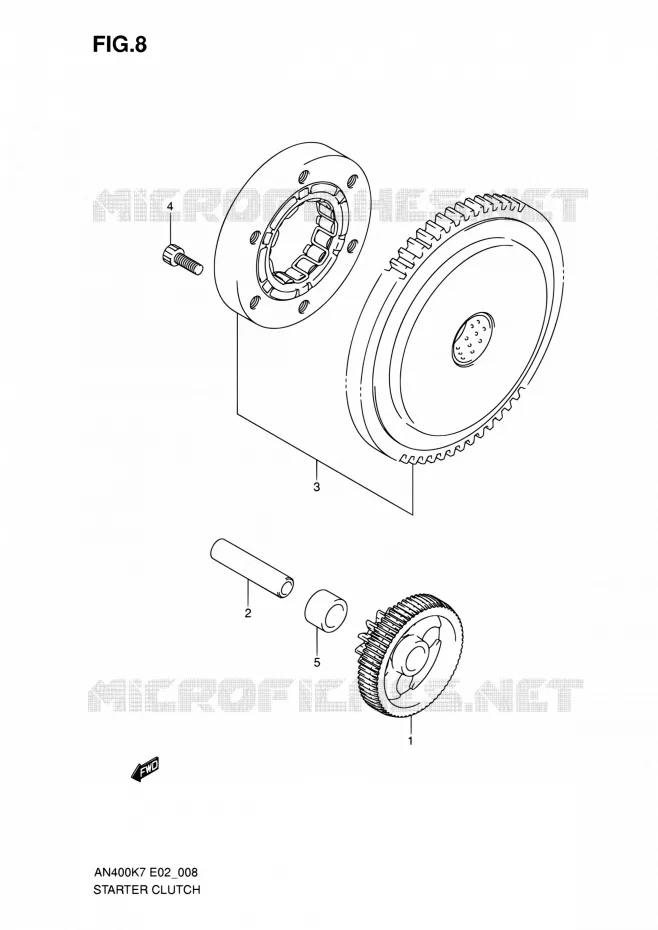 STARTMOTOR CLUTCH Suzuki SCOOTER 400 BURGMAN 2010  AN400AL0(E19,E24)