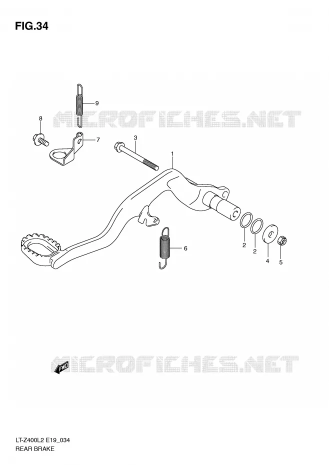 ACHTERREM Suzuki QUAD 400 QUADSPORT 2012  LT-Z400L2(E19)