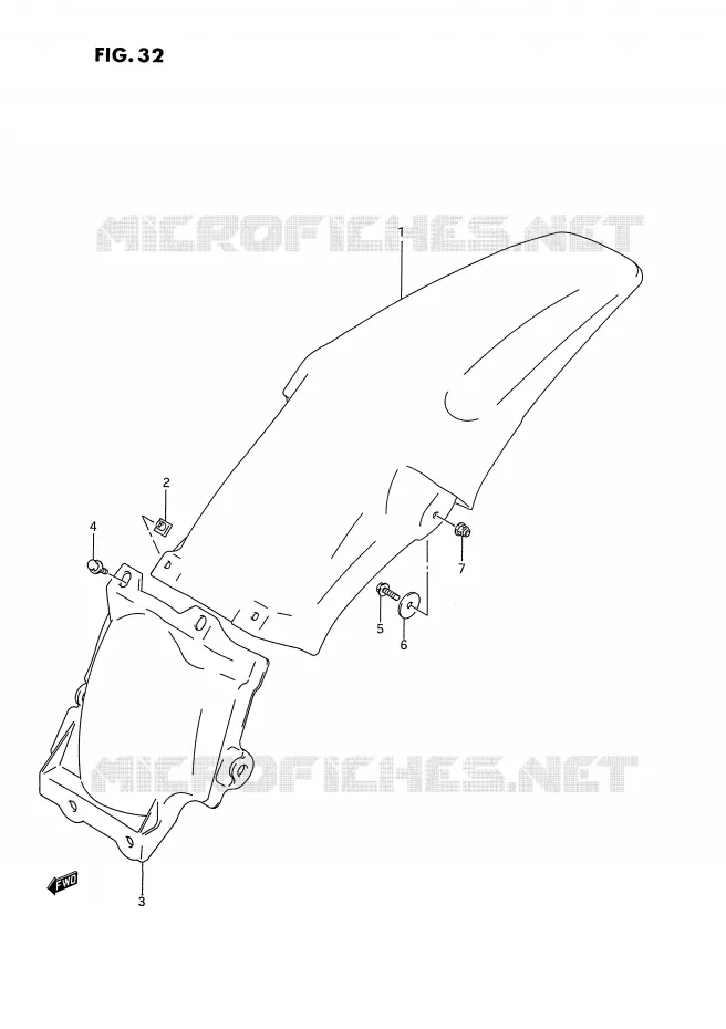 ACHTERSPATBORD Suzuki MOTO 250 RM 1993  RM250P(E3)
