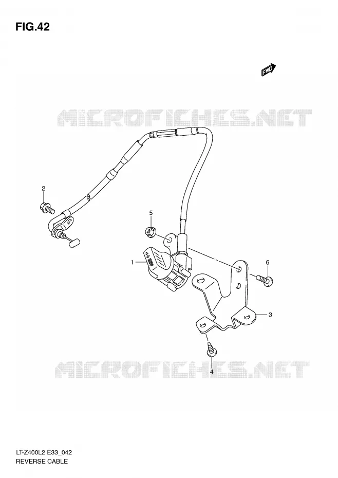 ACHTERUIT CABLE Suzuki QUAD 400 QUADSPORT 2012  LT-Z400L2(E33)