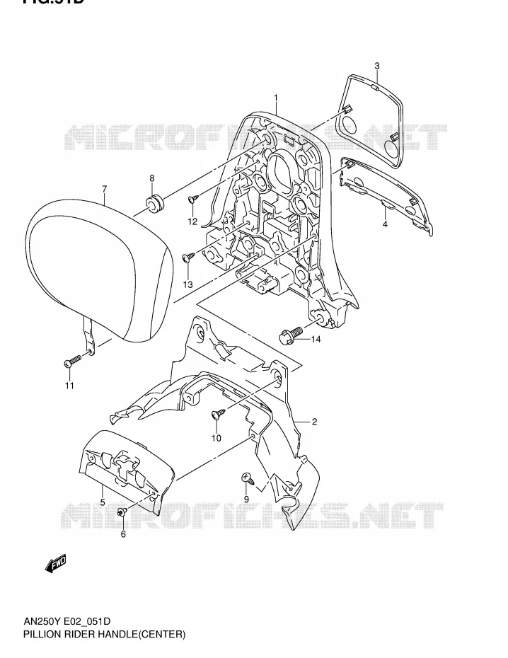 BACKREST (CENTER)(MODELE K1) Suzuki SCOOTER 250 BURGMAN 1999  AN250X(E2)
