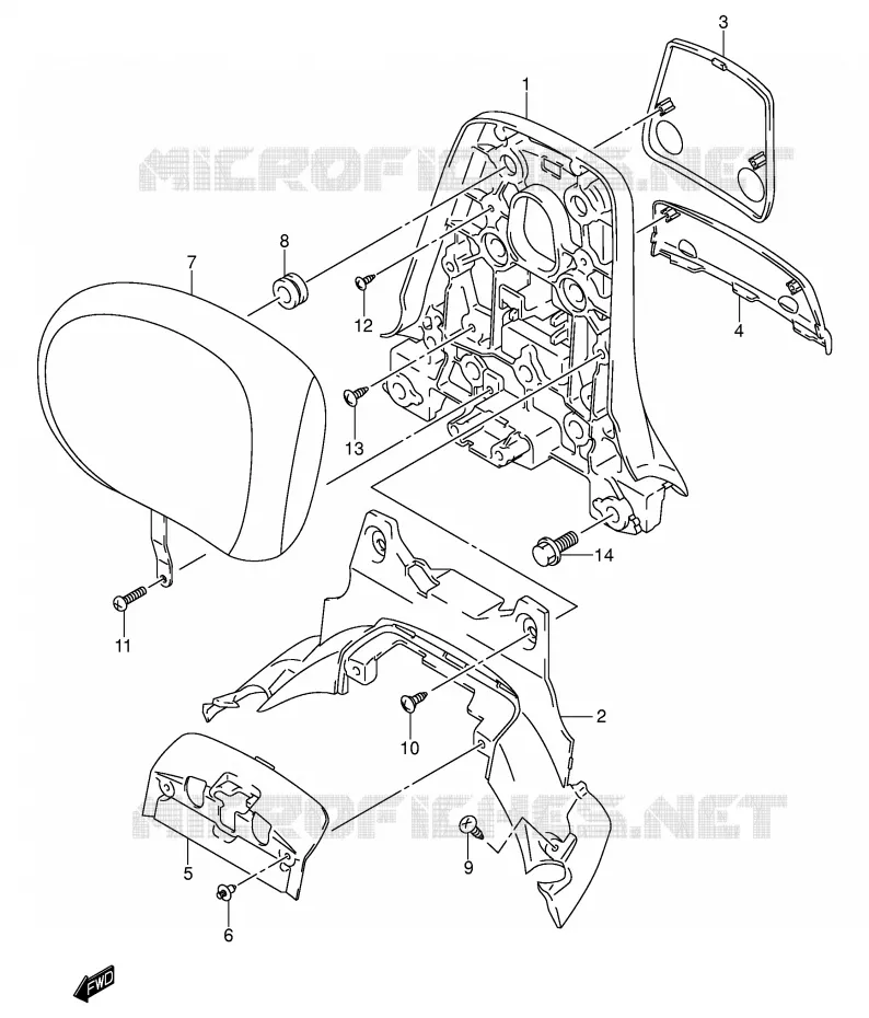 BACKREST (CENTER)(MODELE K1) Suzuki SCOOTER 400 BURGMAN 2000  AN400Y(E2)