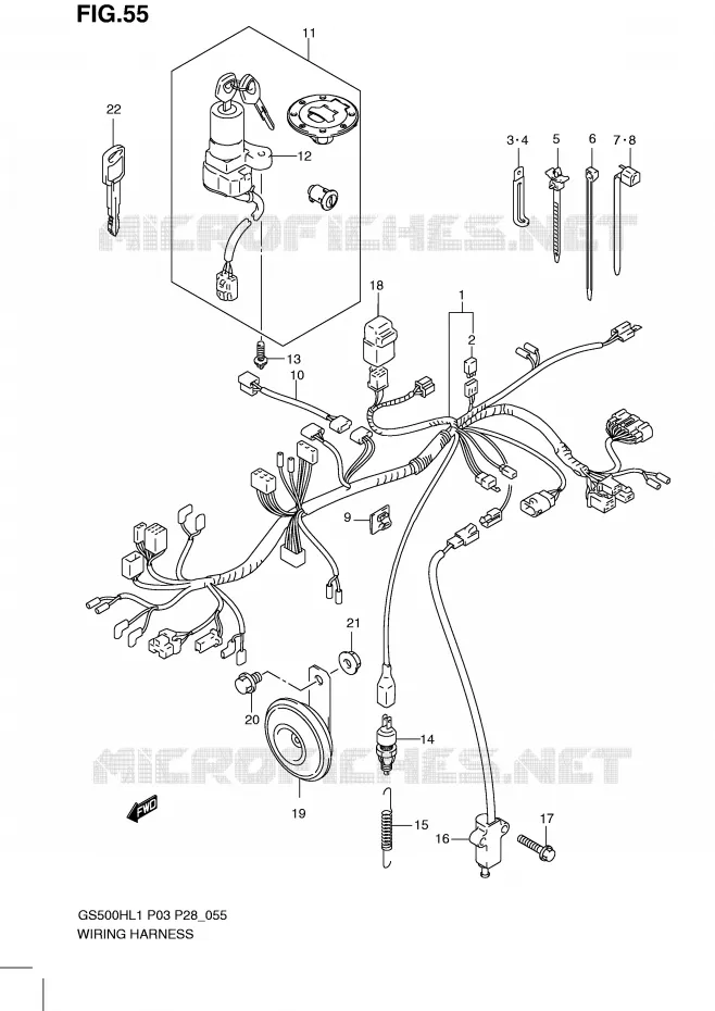 BEDRADING (GS500FH P28) Suzuki MOTO 500 GS-E 2011  GS500HKL1(P3)