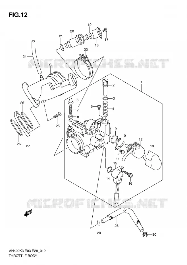 BRANDSTOFINJECTIE ASSY Suzuki SCOOTER 400 BURGMAN 2005  AN400K5(E3/E28)