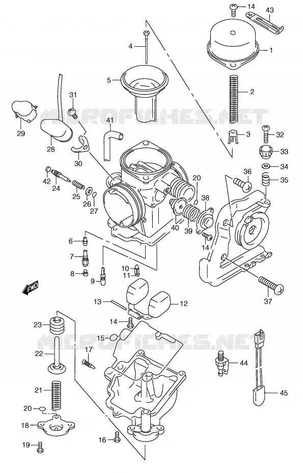 CARBURATOR (MODELE W/X/Y) Suzuki SCOOTER 250 BURGMAN 2002  AN250K2(E2)