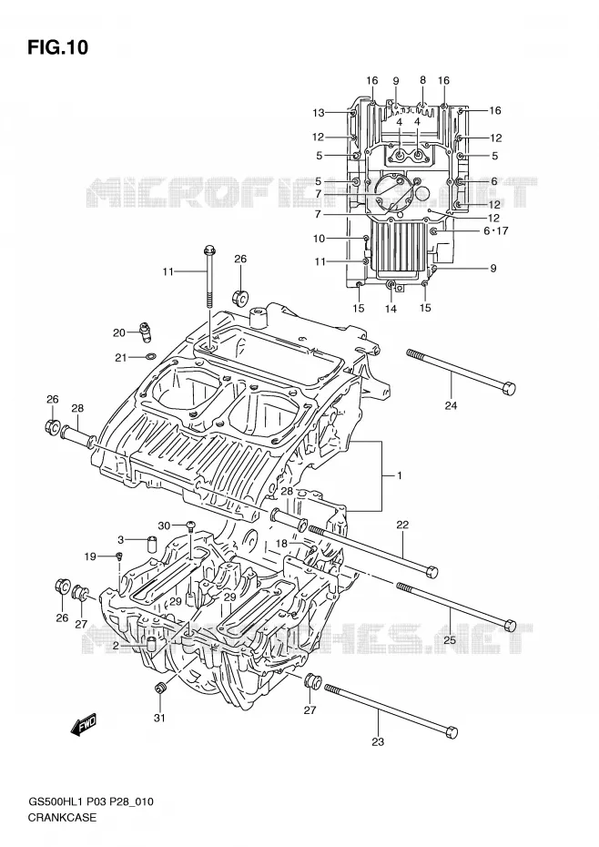 CARTER (GS500FH P28) Suzuki MOTO 500 GS-F 2011  GS500FHL1(P3)
