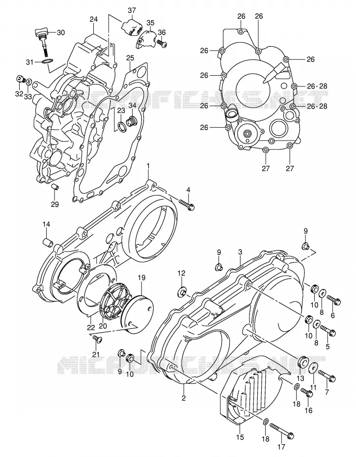 CASING (MODELE K1/K2) Suzuki SCOOTER 250 BURGMAN 1998  AN250W(E2)