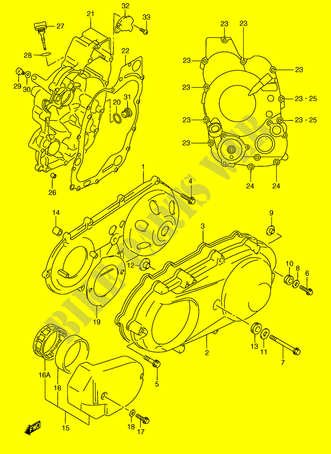 CASING (MODELE W/X/Y) voor Suzuki BURGMAN 250 1998