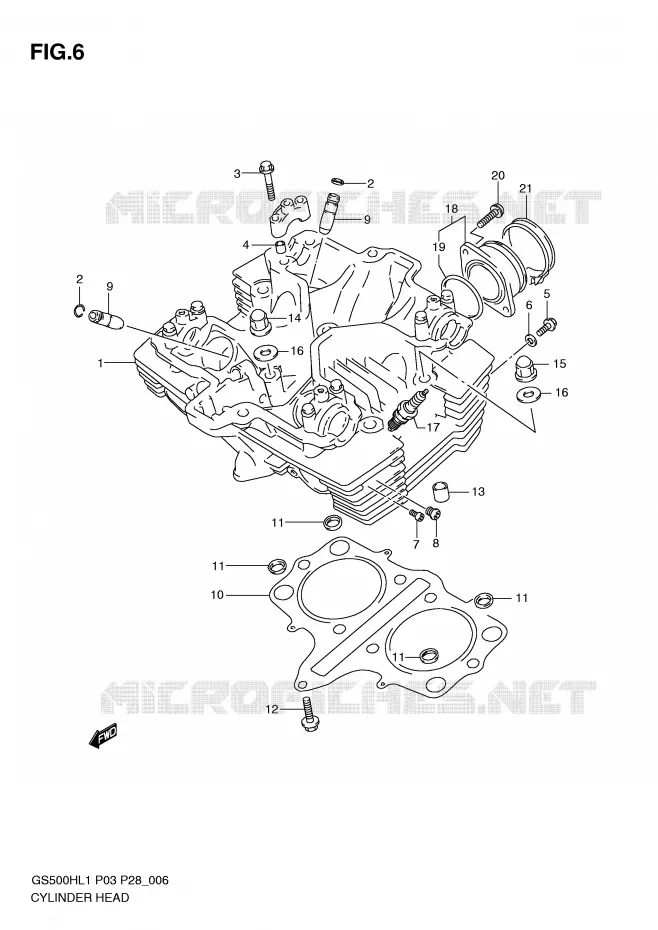 CILINDERKOP Suzuki MOTO 500 GS-E 2011  GS500HKL1(P3)
