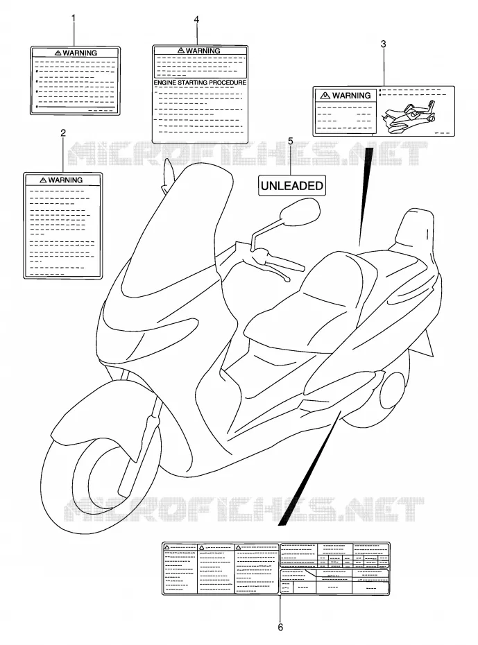 ETIKET (MODELE K1/K2) Suzuki SCOOTER 400 BURGMAN 2002  AN400K2(E2)
