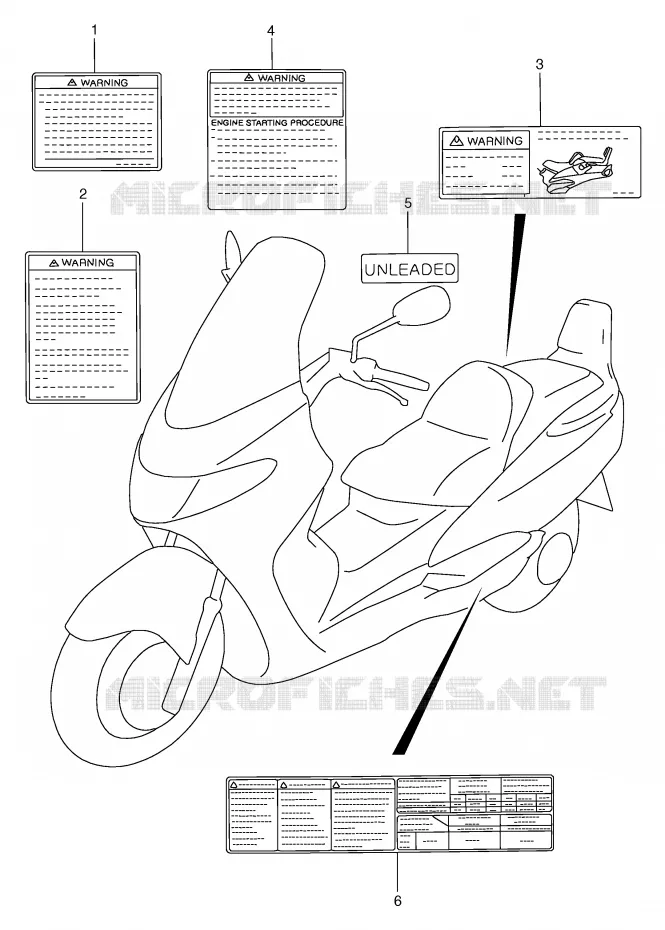 ETIKET (MODELE Y) Suzuki SCOOTER 250 BURGMAN 2000  AN250RY(E2)