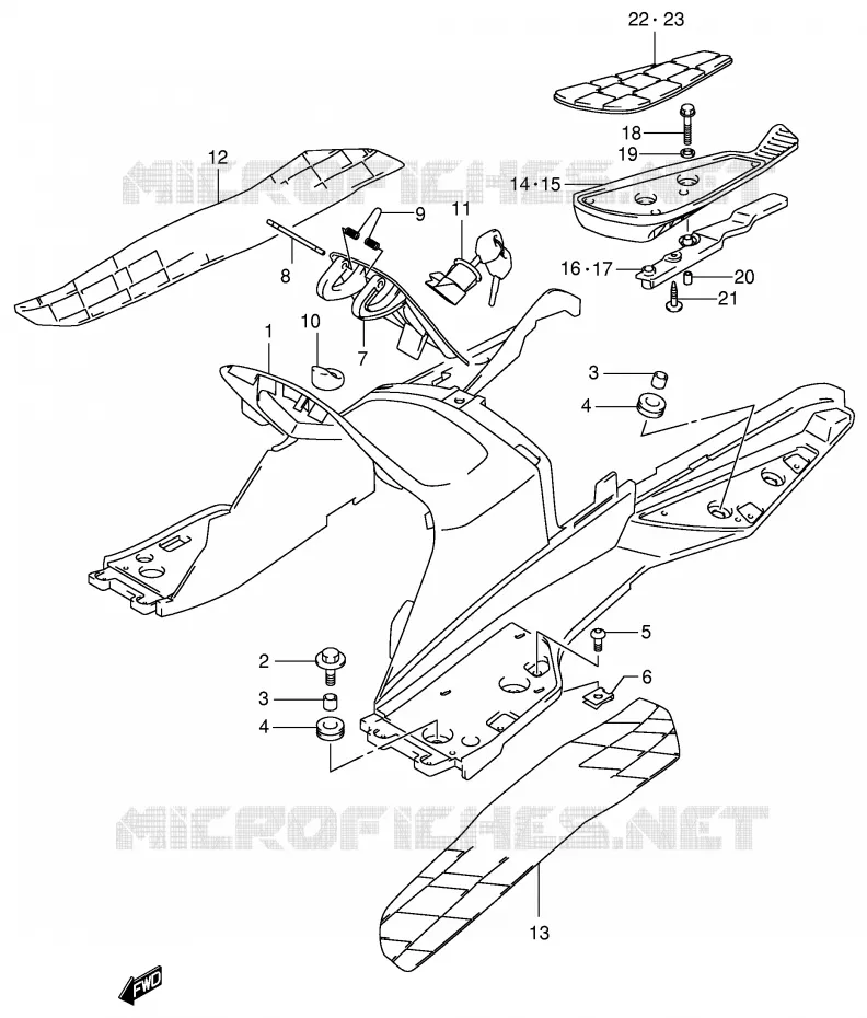 FOOTREST (MODELE Y) Suzuki SCOOTER 400 BURGMAN 2002  AN400RK2(E2)