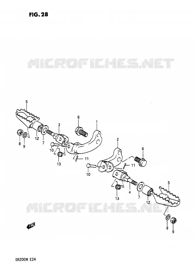 FOOTREST Suzuki MOTO 200 DR 1991  DR200M(E24)