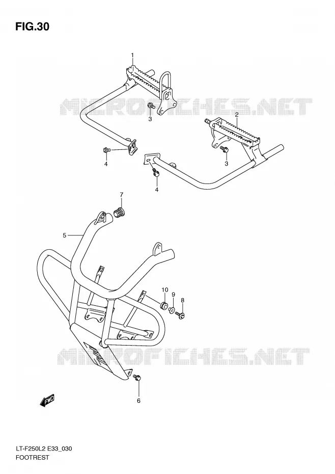 FOOTREST Suzuki QUAD 250 OZARK 2012  LT-F250L2(E33)