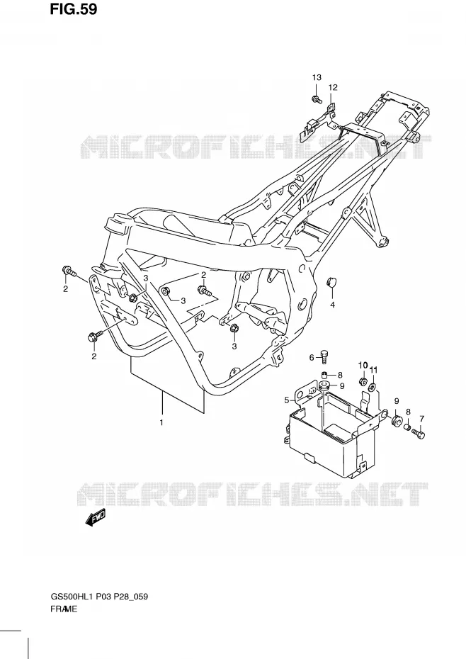 FRAME (GS500FH P3) Suzuki MOTO 500 GS-F 2011  GS500FHL1(P3)