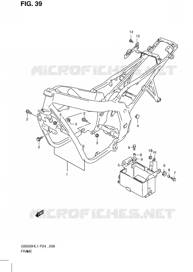 FRAME (GS500FH) Suzuki MOTO 500 GS-E 2011  GS500HL1(L1)