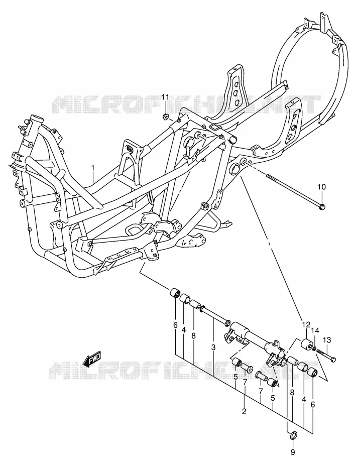 FRAME (MODELE K1/K2) Suzuki SCOOTER 250 BURGMAN 2000  AN250RY(E2)