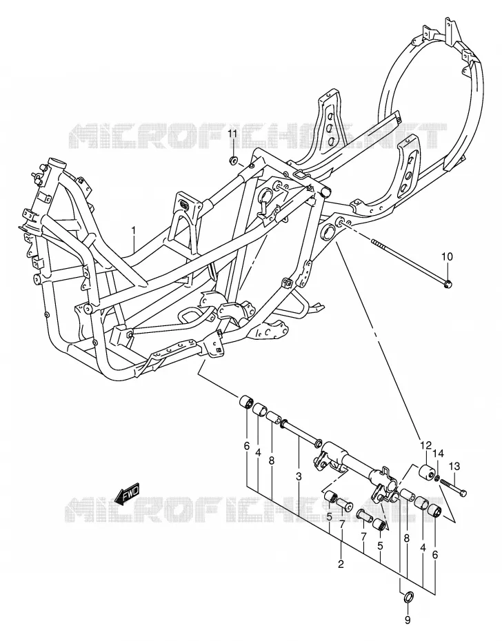 FRAME (MODELE K1/K2) Suzuki SCOOTER 400 BURGMAN 2002  AN400K2(E2)