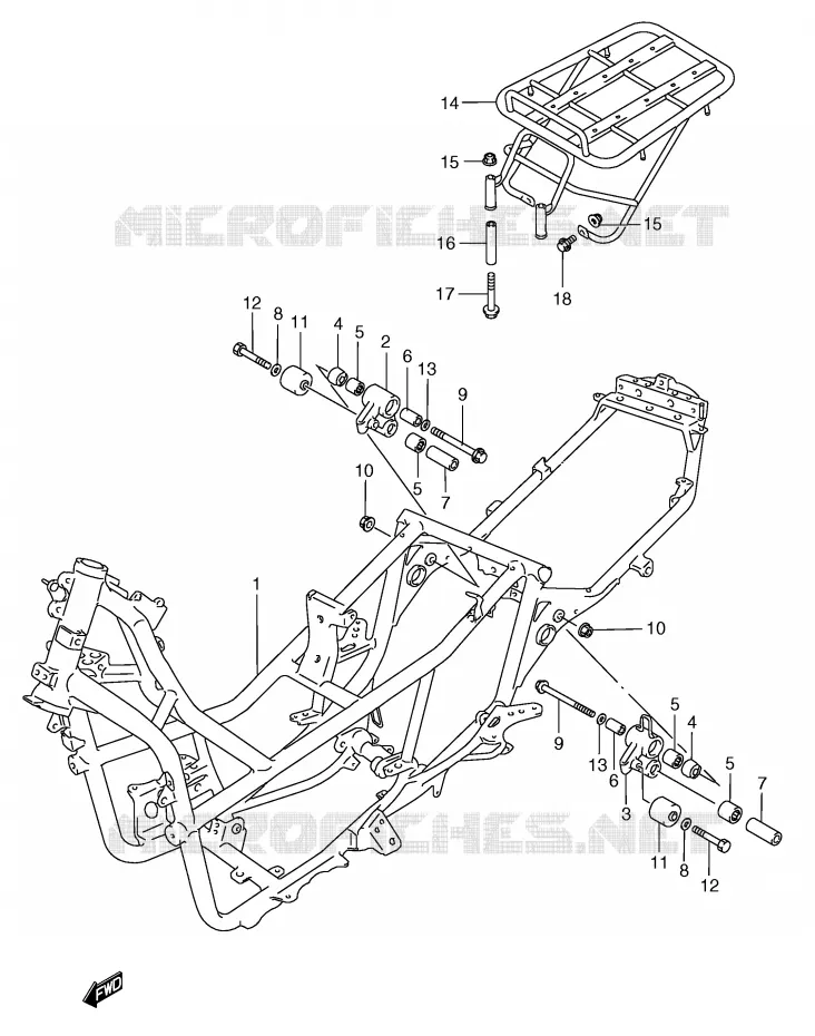 FRAME (MODELE W/X/Y) Suzuki SCOOTER 250 BURGMAN 2000  AN250RY(E2)