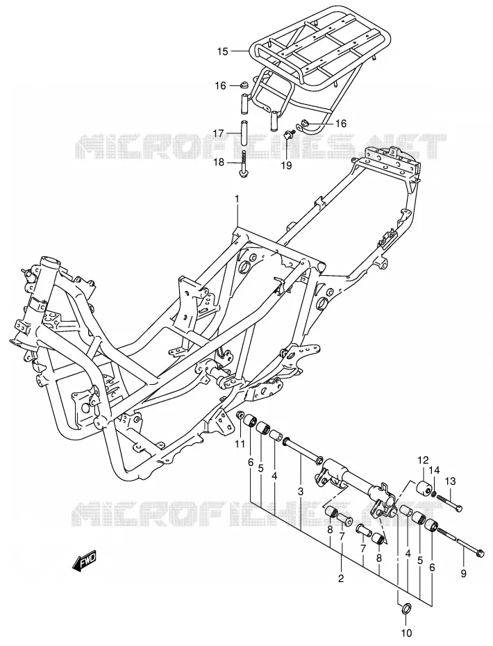 FRAME (MODELE X/Y) Suzuki SCOOTER 400 BURGMAN 2000  AN400Y(E2)