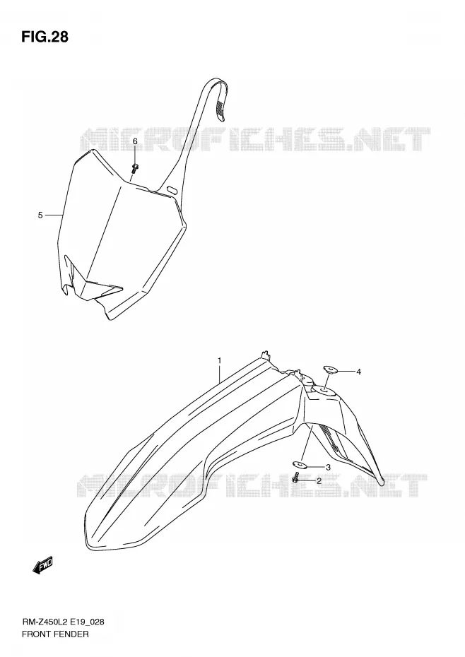 FRONT FENDER Suzuki MOTO 450 RM-Z 2012  RM-Z450L2(E19)