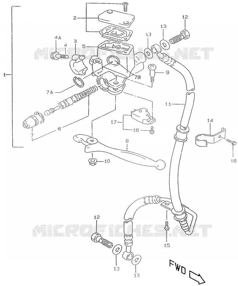 FRONT HOOFDREMCILINDER Suzuki SCOOTER 50 ZILLION 2000  UX50WY