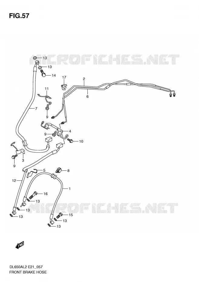 FRONT REMSLANG Suzuki MOTO 650 V-STROM 2012  DL650AUEL2(E21)
