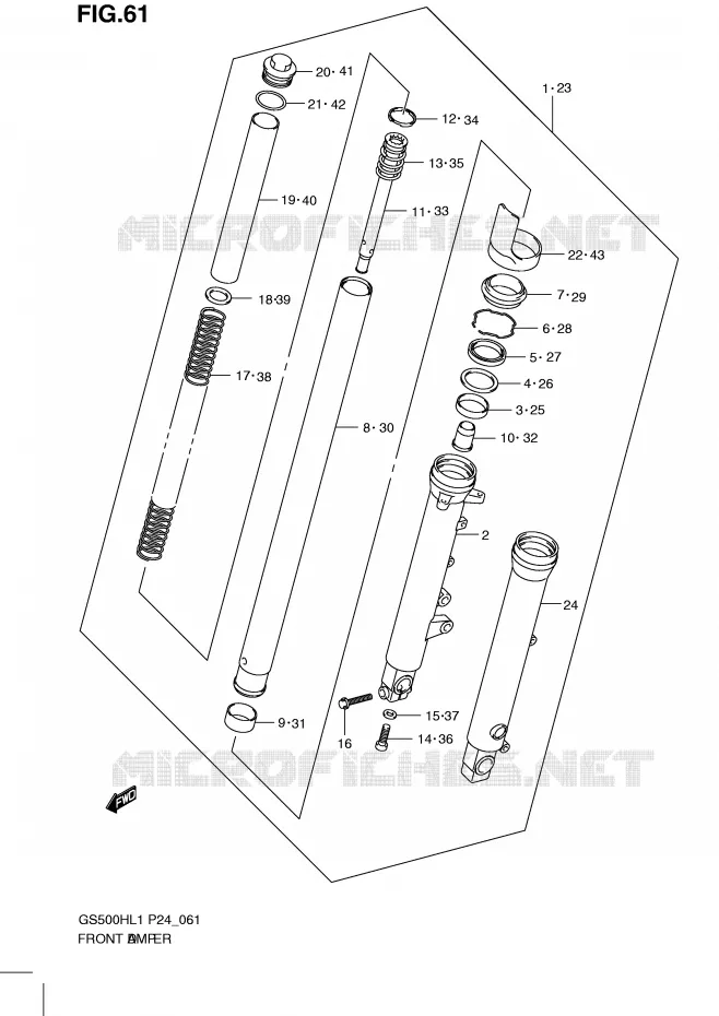 FRONT SCHOKDEMPER Suzuki MOTO 500 GS-F 2011  GS500FHL1(L1)
