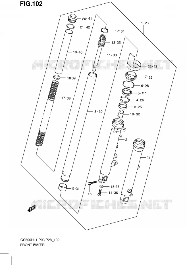 FRONT SCHOKDEMPER Suzuki MOTO 500 GS-F 2011  GS500FHL1(P3)