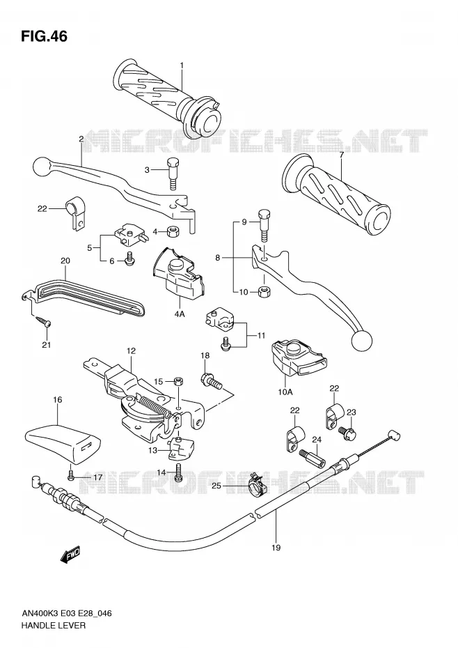 HANDGRIPS - LEVERS Suzuki SCOOTER 400 BURGMAN 2006  AN400SK6(E3/E28)