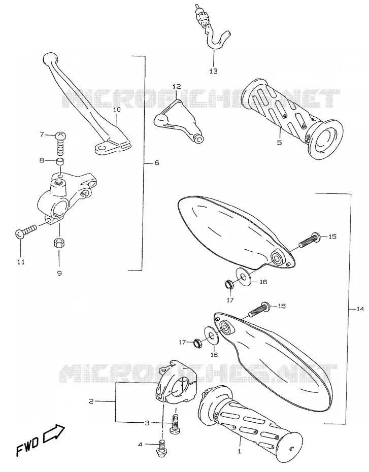 HANDGRIPS - LEVERS Suzuki SCOOTER 50 ZILLION 2000  UX50WY