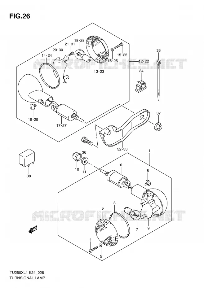 INDICATOREN Suzuki MOTO 250 TU 2011  TU250XL1(E24)