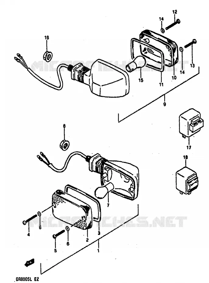 INDICATOREN Suzuki MOTO 800 DR 1990  DR800SUL(L)