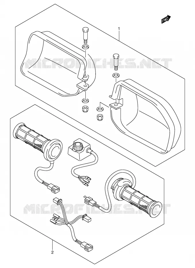 KNUCKLE COVERS (MODELE Y/K1/K2 OPT) Suzuki SCOOTER 400 BURGMAN 2000  AN400Y(E2)