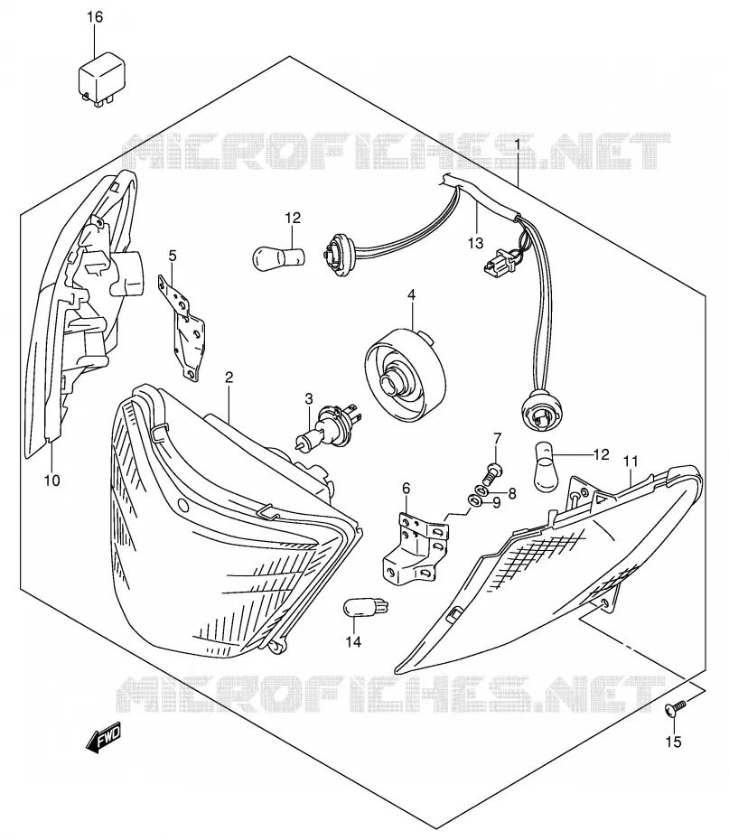 KOPLAMP (MODELE X/Y) Suzuki SCOOTER 400 BURGMAN 2000  AN400RY(E2)